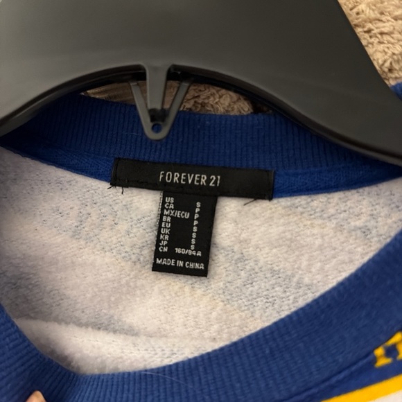 Forever 21 Blue and Yellow Graphic Crop Top - Picture 2 of 2